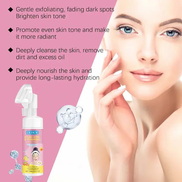 Kojic Acid & Turmeric Brightening Mousse Foam Cleanser | Burford Glow