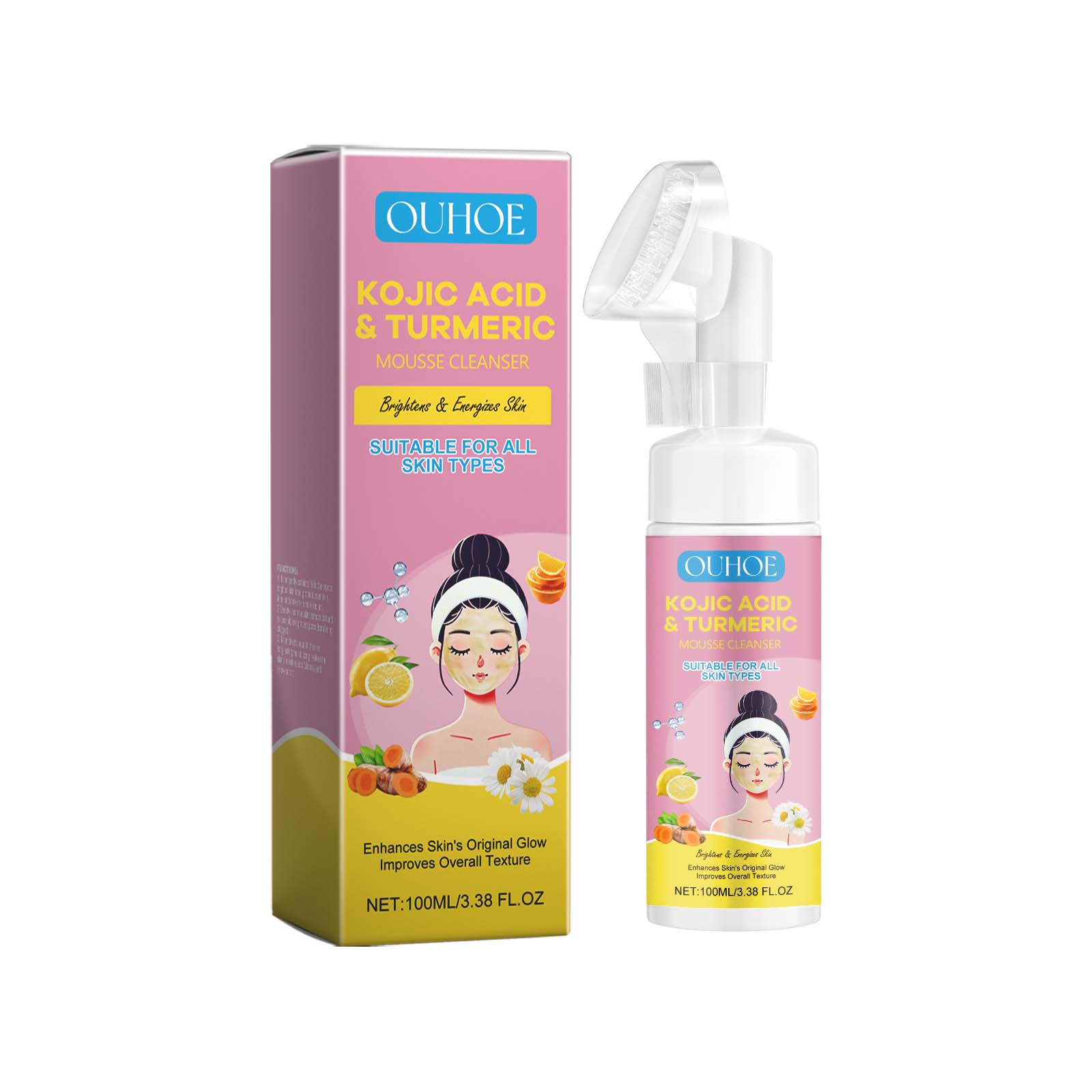 Kojic Acid & Turmeric Brightening Mousse Foam Cleanser | Burford Glow