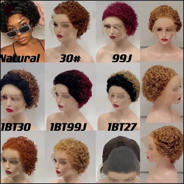 13x4 Lace Front Curly Pixie Wig – 100% Human Hair, 150% Density