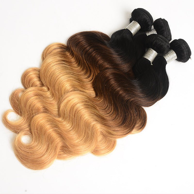 Burford Glow Tricolor Human Hair Wig – Hand-Woven Brown