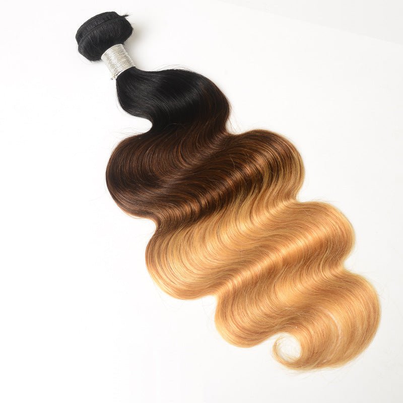 Burford Glow Tricolor Human Hair Wig – Hand-Woven Brown