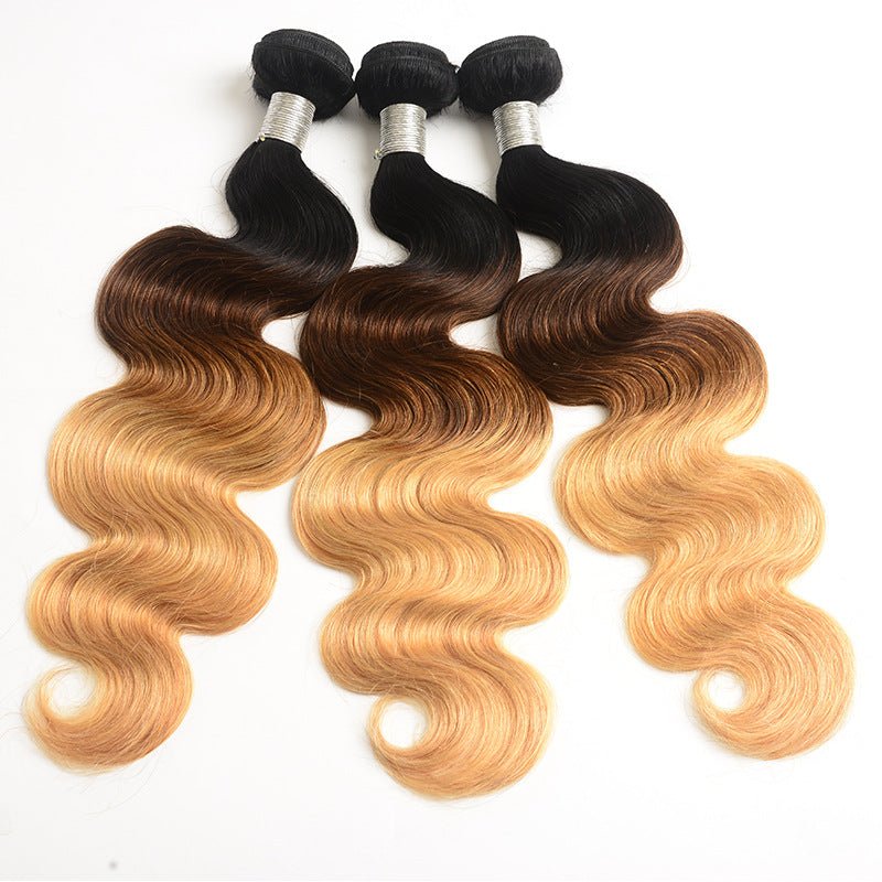 Burford Glow Tricolor Human Hair Wig – Hand-Woven Brown
