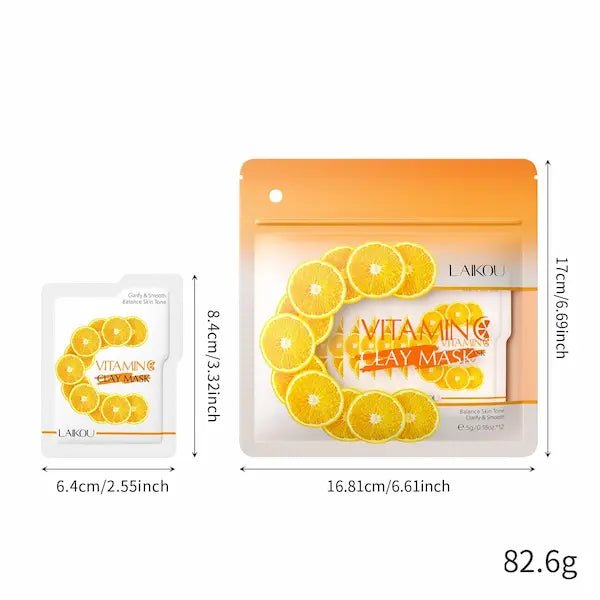 Vitamin C Brightening Clay Mask – Pore-Cleansing & Hydrating Set