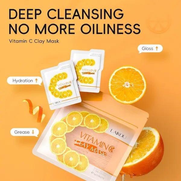 Vitamin C Brightening Clay Mask – Pore-Cleansing & Hydrating Set