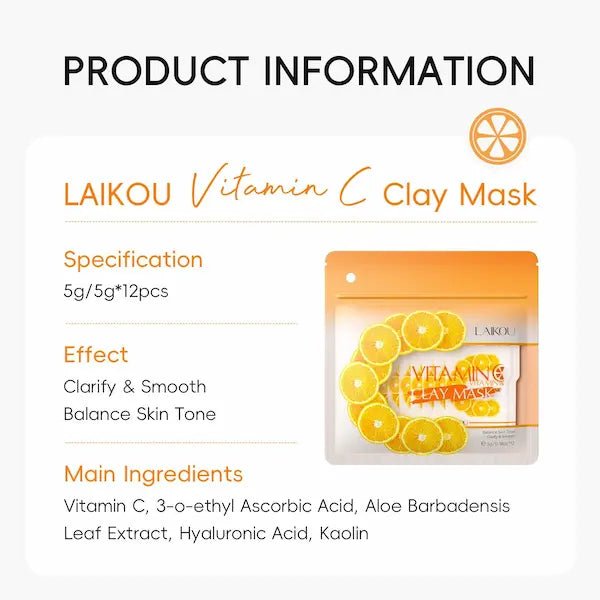 Vitamin C Brightening Clay Mask – Pore-Cleansing & Hydrating Set