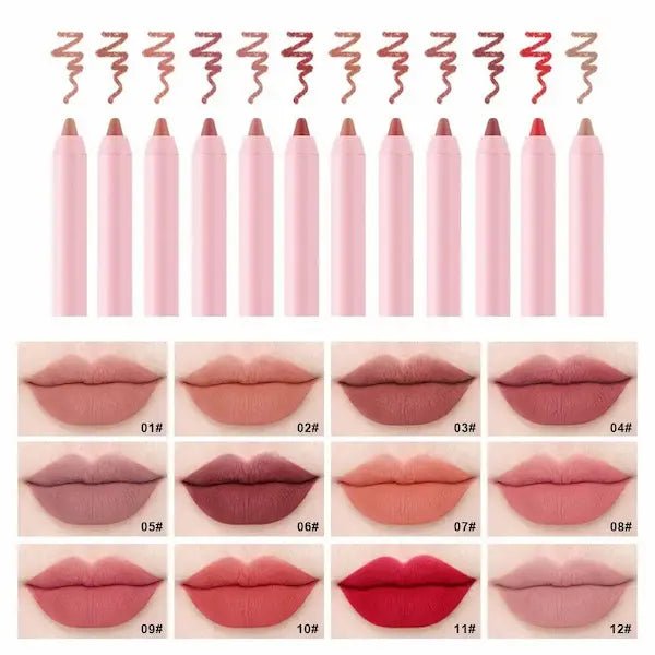 Burford Glow 6-Shade Matte Lip Liner Set – Waterproof