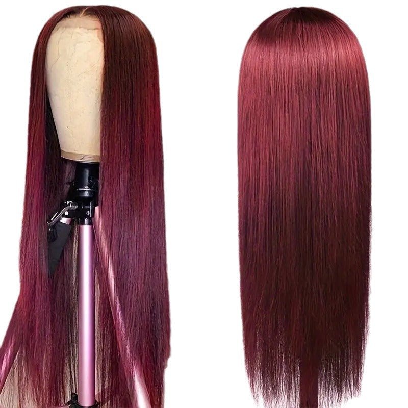 Burford Glow Wine Red Straight Lace Front Wig – Long